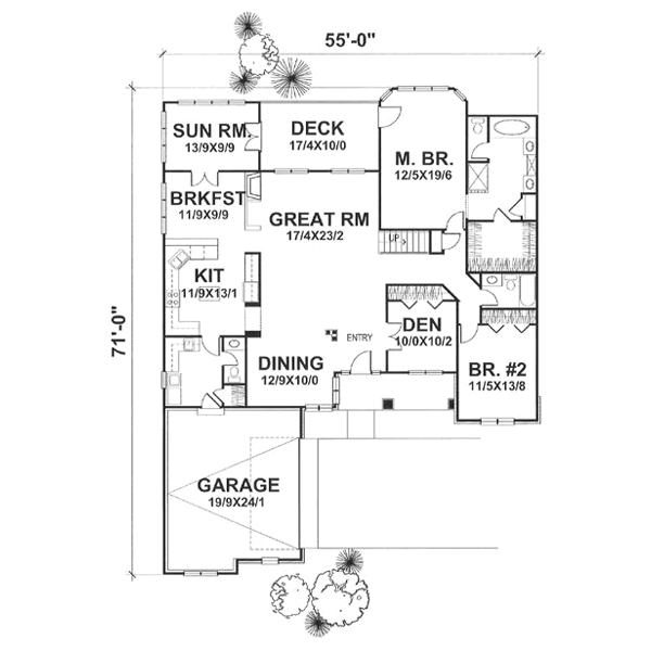 Bungalow Floor Plan - Main Floor Plan #50-109