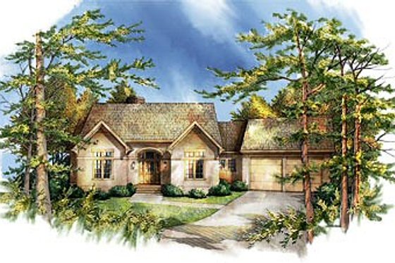 Exterior - Front Elevation for Traditional House Plan #71-116 - 2 bed, 2.5 bath