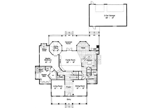 Floor Plan - Main Floor for Farmhouse House Plan #417-407 - 4 bed, 3.5 bath
