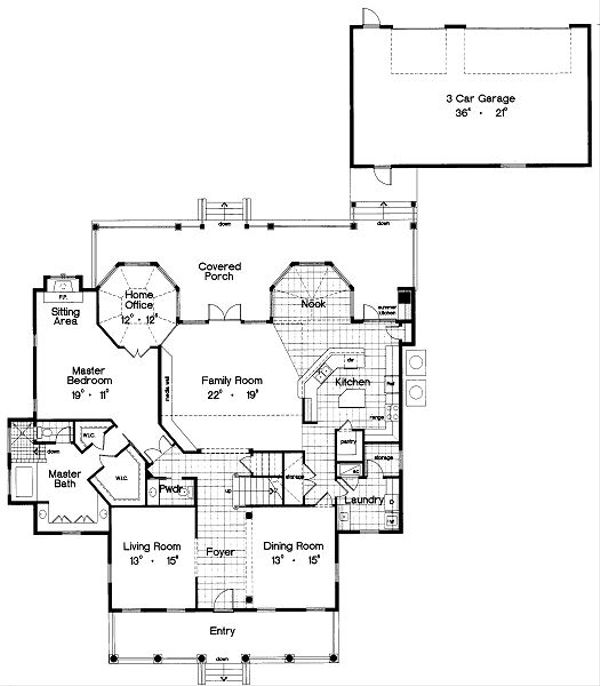 Farmhouse Floor Plan - Main Floor Plan #417-407