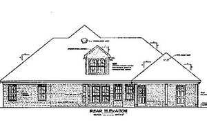 Exterior - Rear Elevation for Southern House Plan #37-194 - 3 bed, 2 bath
