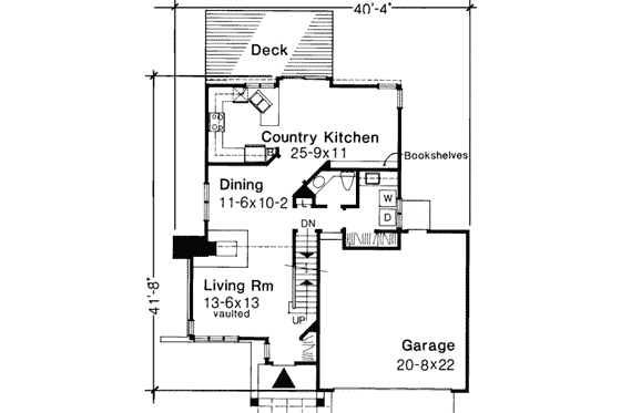 Floor Plan - Main Floor for Modern House Plan #320-101 - 3 bed, 2.5 bath