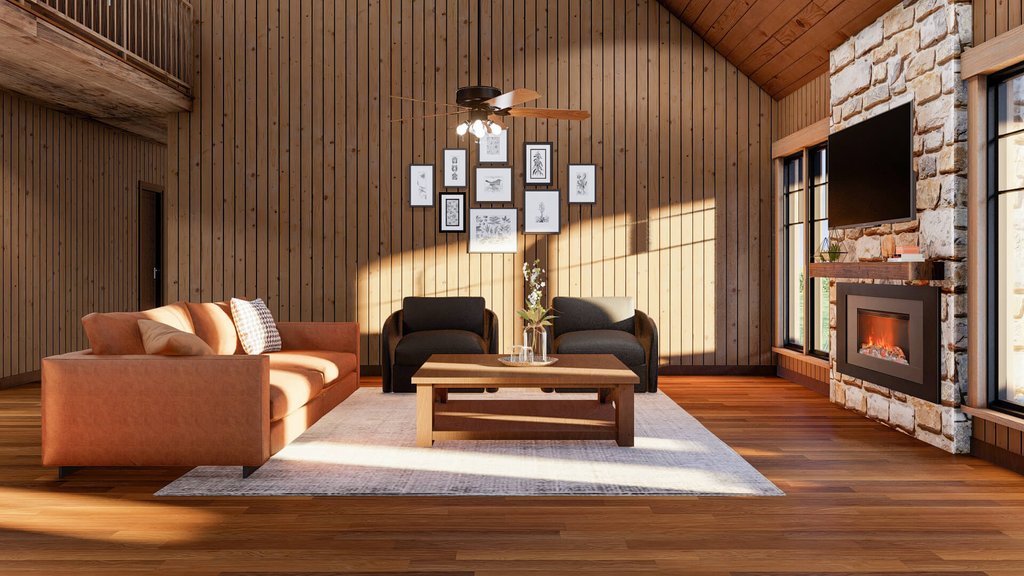 Interior - Family Room for European House Plan #17-2256 - 4 bed, 2 bath