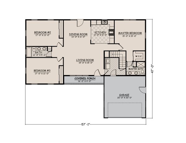 House Blueprint - Ranch Floor Plan - Main Floor Plan #1082-7