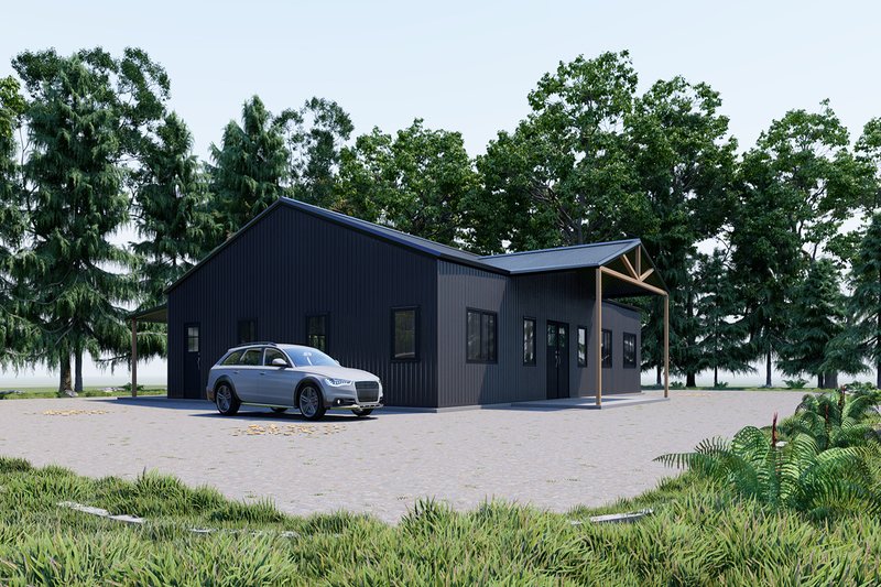 House Design - Exterior - Other Elevation 4 for Barndominium House Plan #1107-6 - 3 bed, 2 bath