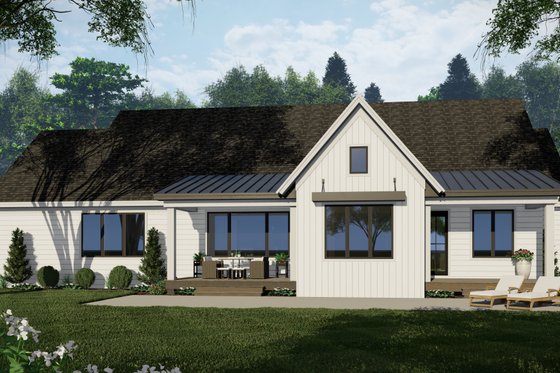 Exterior - Rear Elevation 2 for Farmhouse House Plan #51-1235 - 3 bed, 3.5 bath