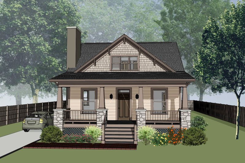 House Blueprint - Farmhouse Exterior - Front Elevation Plan #79-340
