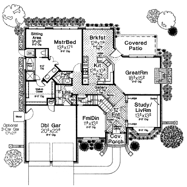 House Blueprint - European Floor Plan - Main Floor Plan #310-862