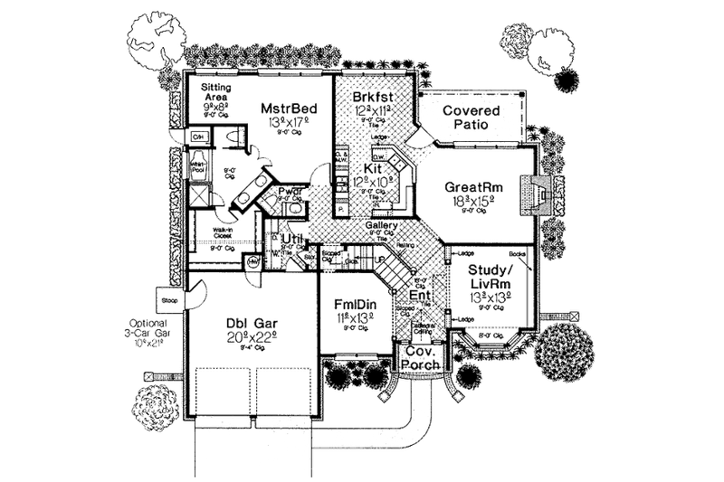 Dream House Plan - Floor Plan - Main Floor for European House Plan #310-862 - 4 bed, 3.5 bath