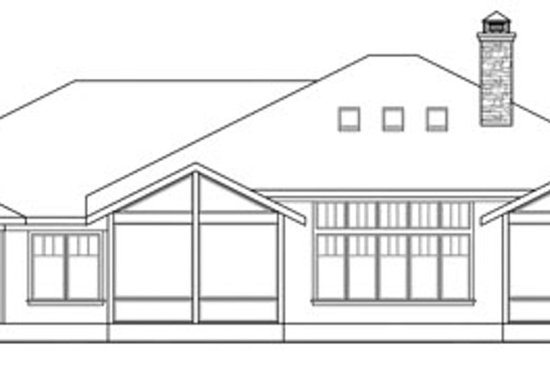 Home Plan - Exterior - Rear Elevation for Prairie House Plan #124-821 - 3 bed, 3.5 bath