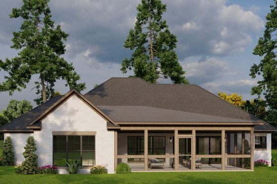 Exterior - Rear Elevation for Traditional House Plan #923-37 - 4 bed, 3 bath