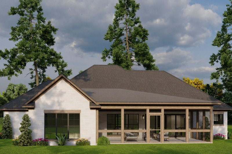 Architectural House Design - Exterior - Rear Elevation for Traditional House Plan #923-37 - 4 bed, 3 bath