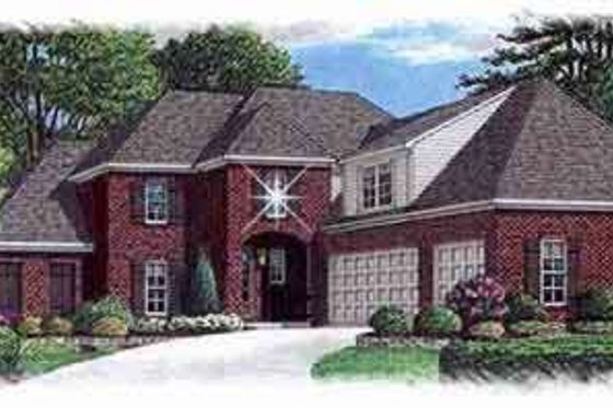 Exterior - Front Elevation for European House Plan #15-268 - 4 bed, 3 bath