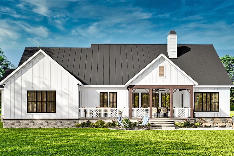 House Plan Design - Exterior - Rear Elevation for Farmhouse House Plan #54-575 - 3 bed, 2.5 bath