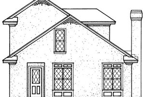 Exterior - Rear Elevation for European House Plan #45-102 - 2 bed, 2 bath