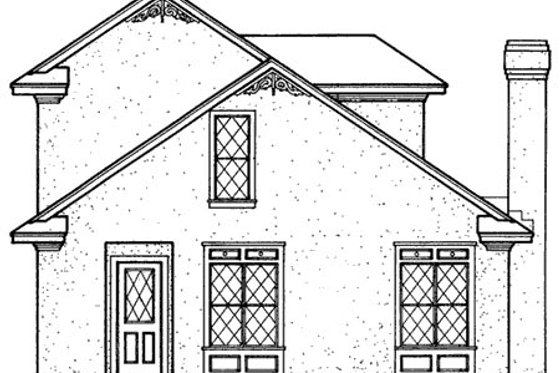 Exterior - Rear Elevation for European House Plan #45-102 - 2 bed, 2 bath