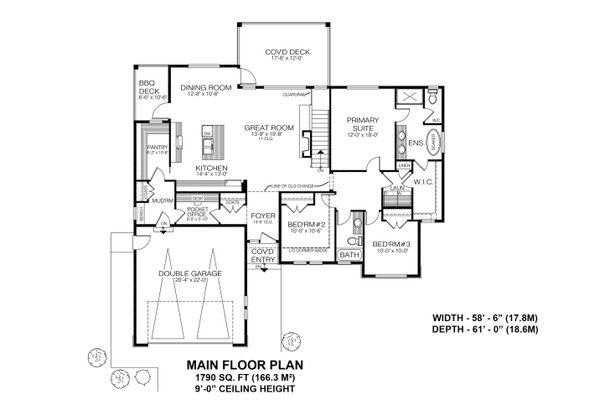Dream House Plan - Farmhouse Floor Plan - Main Floor Plan #1100-74