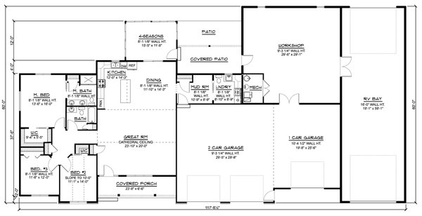 Ranch Floor Plan - Main Floor Plan #1064-173
