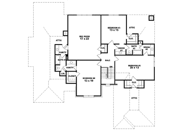 European Floor Plan - Upper Floor Plan #81-1184