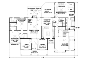 Floor Plan - Main Floor for Southern House Plan #56-170 - 3 bed, 3 bath