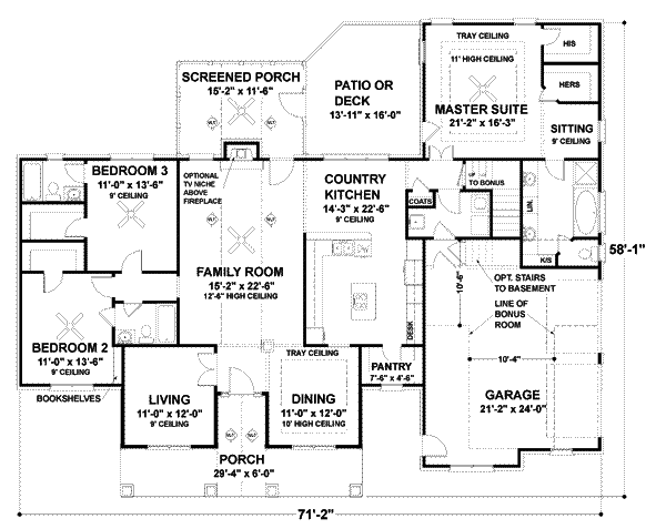 House Design - Southern Floor Plan - Main Floor Plan #56-170
