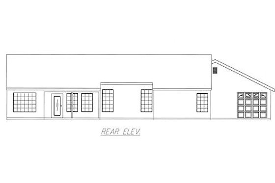 Exterior - Rear Elevation for Mediterranean House Plan #437-11 - 3 bed, 2 bath