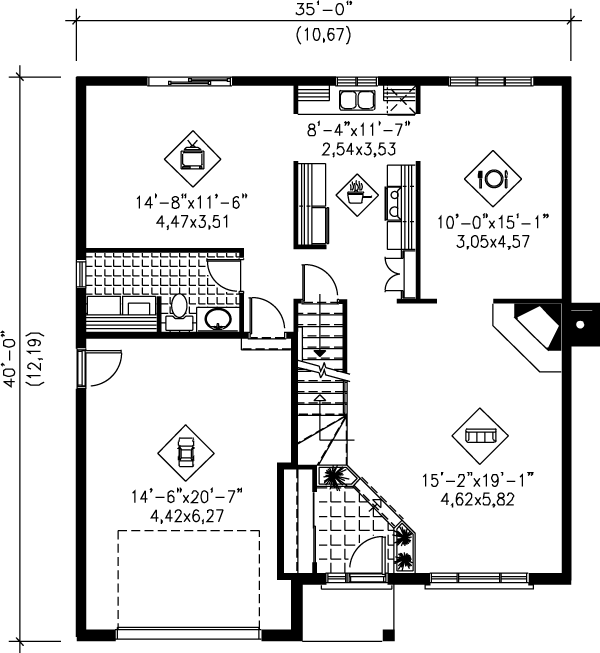 Traditional Floor Plan - Main Floor Plan #25-2145