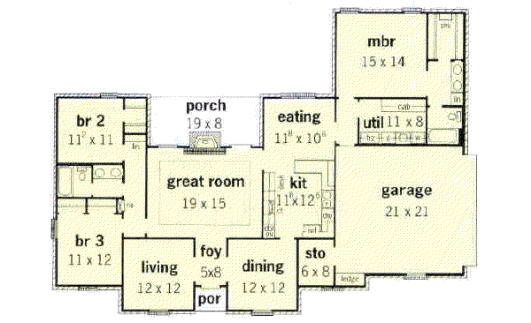 Ranch Floor Plan - Main Floor Plan #16-141