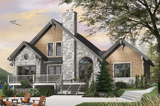 Exterior - Rear Elevation 2 for Craftsman House Plan #23-2485 - 3 bed, 2.5 bath