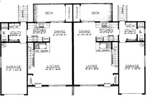 Floor Plan - Main Floor for Traditional House Plan #303-303 - 3 bed, 2.5 bath
