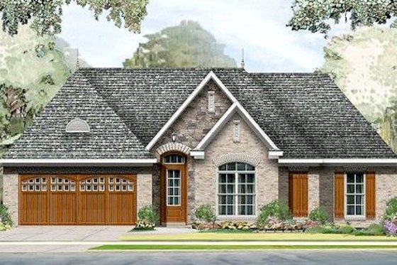Exterior - Front Elevation for European House Plan #424-176 - 3 bed, 2 bath