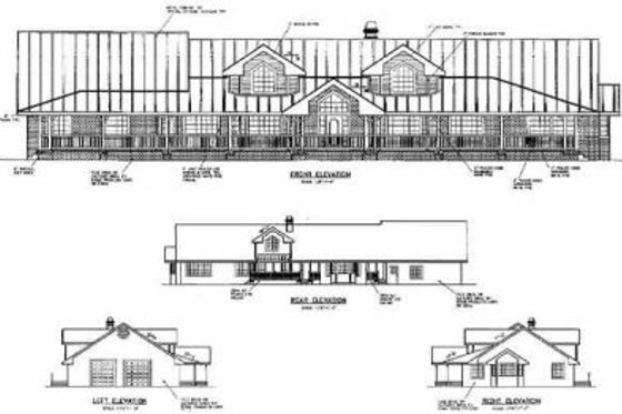 Exterior - Other Elevation for Ranch House Plan #60-296 - 3 bed, 2.5 bath