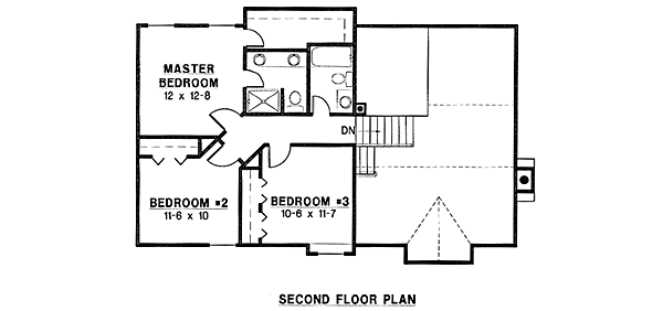 Traditional Floor Plan - Upper Floor Plan #67-121