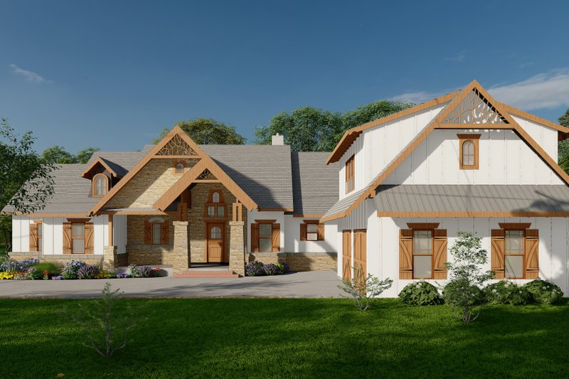 House Blueprint - Craftsman Exterior - Front Elevation Plan #54-470