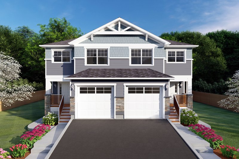 Architectural House Design - Craftsman Exterior - Front Elevation Plan #126-197