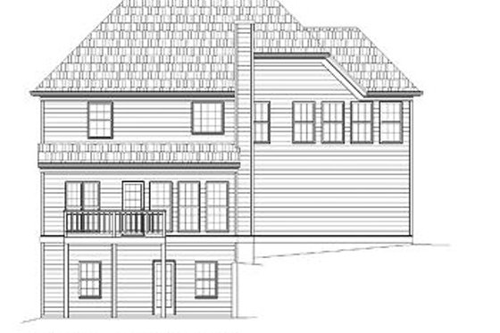 Exterior - Rear Elevation for European House Plan #119-273 - 3 bed, 2 bath