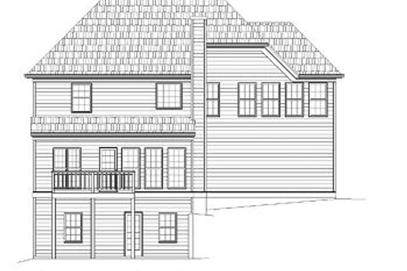Home Plan - Exterior - Rear Elevation for European House Plan #119-273 - 3 bed, 2 bath