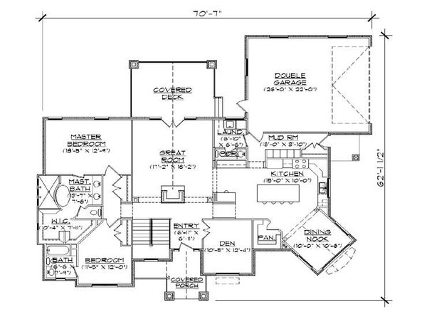 Home Plan - Traditional Floor Plan - Main Floor Plan #5-257