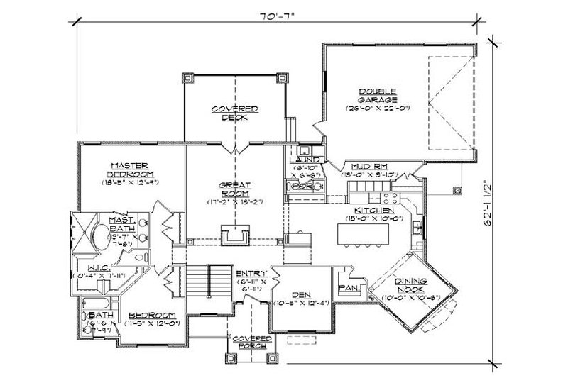 Dream House Plan - Floor Plan - Main Floor for Traditional House Plan #5-257 - 5 bed, 4 bath