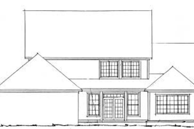 Home Plan - Exterior - Rear Elevation for Country House Plan #20-356 - 4 bed, 4 bath