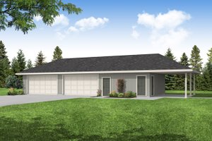 Prairie Exterior - Front Elevation Plan #124-1308