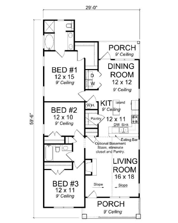 Cottage Floor Plan - Main Floor Plan #513-5