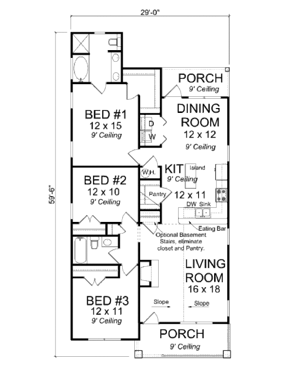 Home Plan - Cottage Floor Plan - Main Floor Plan #513-5