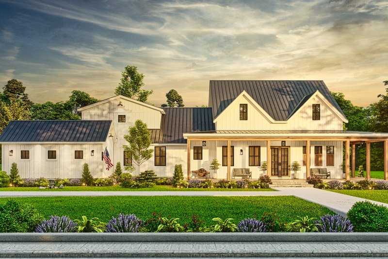 Architectural House Design - Exterior - Front Elevation 6 for Farmhouse House Plan #54-588 - 3 bed, 2.5 bath