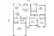 Traditional Style House Plan - 3 Beds 2.5 Baths 1568 Sq/Ft Plan #22-521 