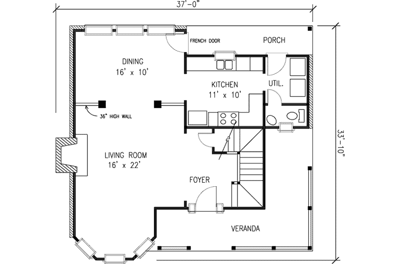 Home Plan - Floor Plan - Main Floor for Victorian House Plan #410-288 - 3 bed, 2.5 bath