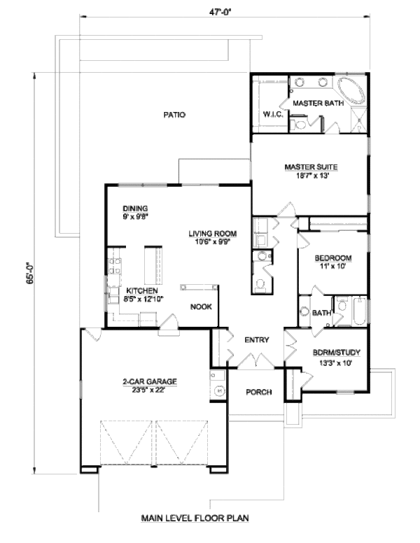 Adobe / Southwestern Floor Plan - Main Floor Plan #116-294