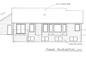 Exterior - Rear Elevation for Traditional House Plan #58-171 - 3 bed, 2 bath