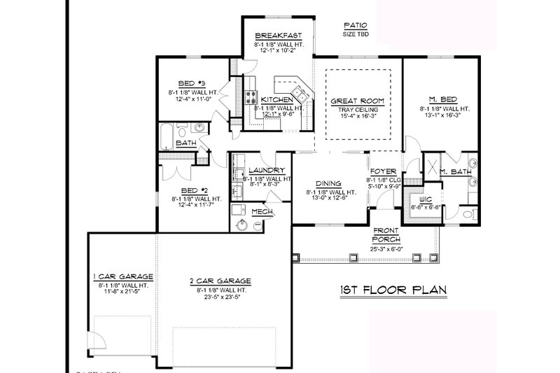 Ranch Style House Plan - 3 Beds 2 Baths 1757 Sq/Ft Plan #1064-88 ...