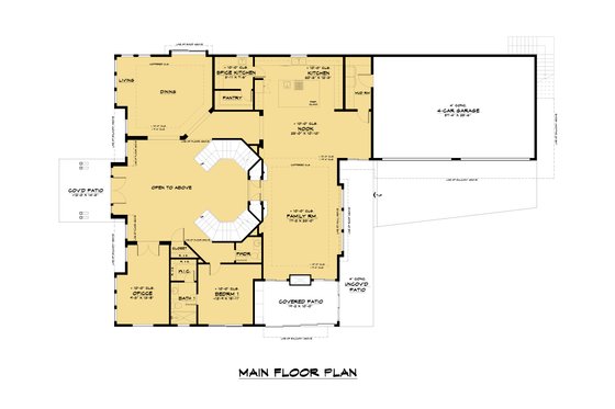 Floor Plan - Main Floor for Contemporary House Plan #1066-208 - 7 bed, 7.5 bath